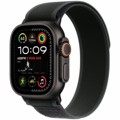 Apple Watch Ultra 2 GPS + Cellular, 49 мм, корпус черного из титана, ремешок Trail черного цвета, размер M/L, MX4V3Q