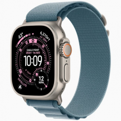 Apple Watch Ultra 3 GPS + Cellular, 49 мм Natural Titanium Case with Light Blue Alpine Loop, M